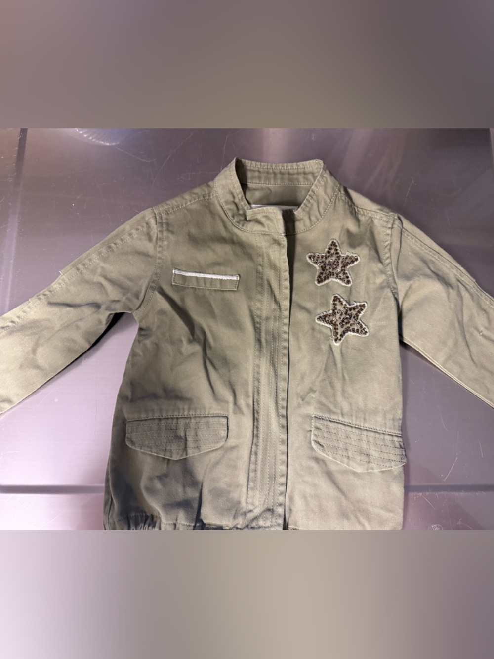 Rylee + Cru Olive Star Patch Utility Jacket